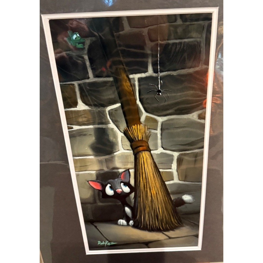 Disney Parks Rob Kaz Cat Spider Broom Print 18x14" Bat NEW Matte Animal Kingdom